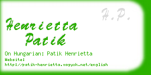 henrietta patik business card